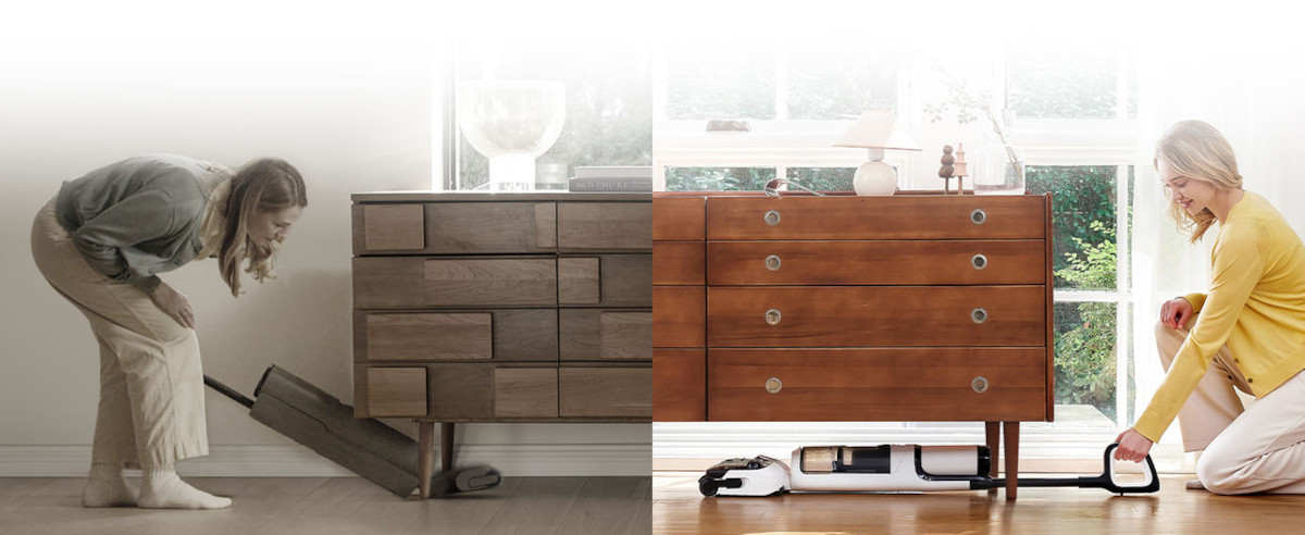 HyperStretch: compact design and cleaning even under furniture