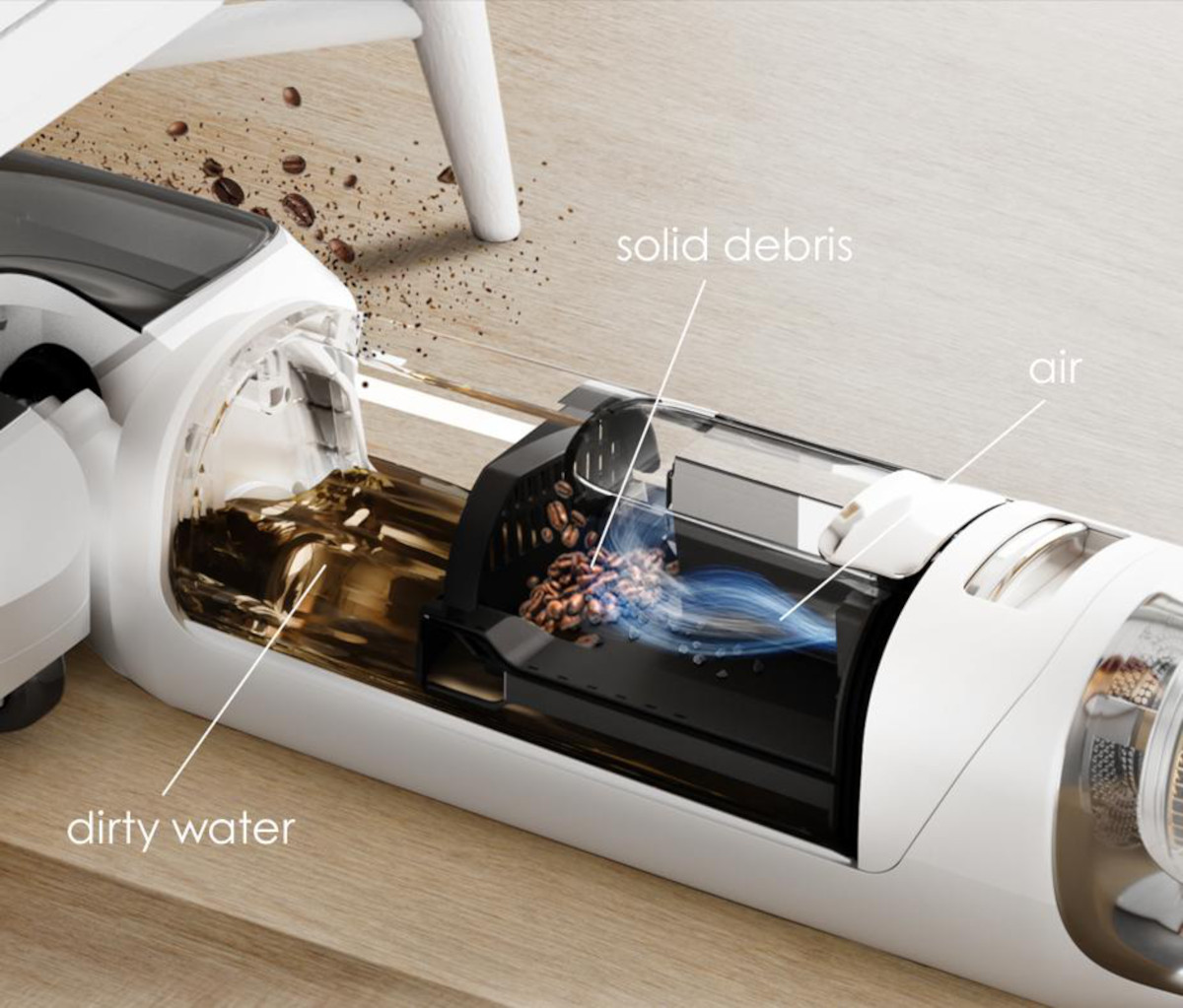Three-chamber dirty water separation
