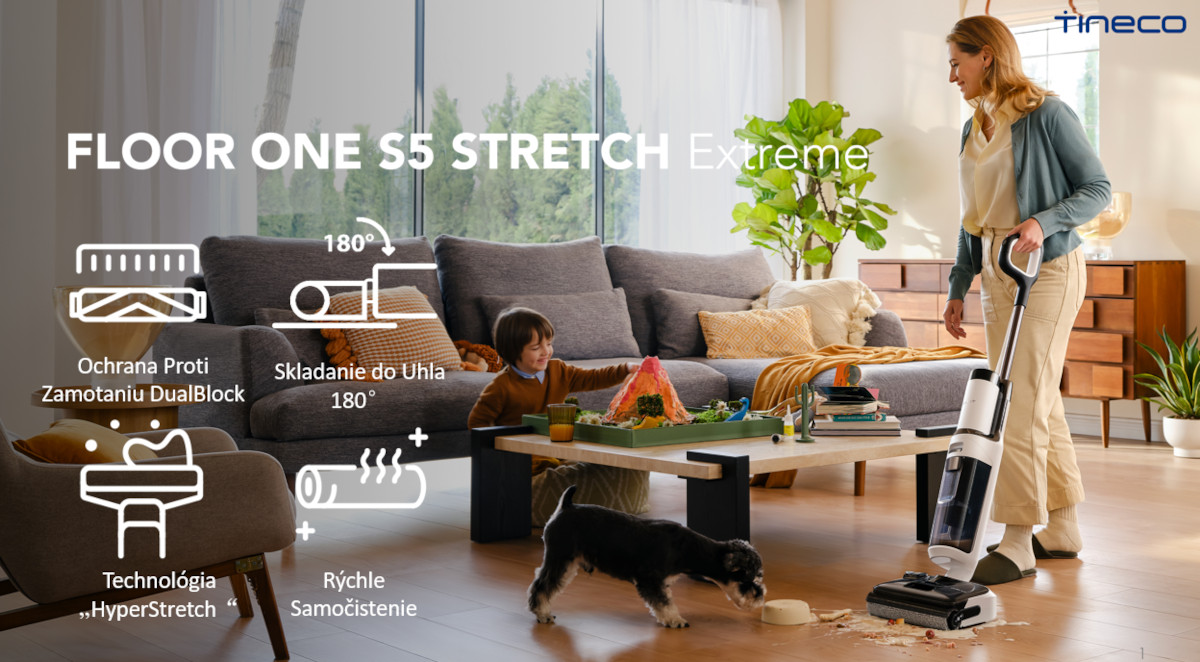 Tineco FLOOR ONE S5 STRETCH Extreme prináša revolučný kompaktný design
