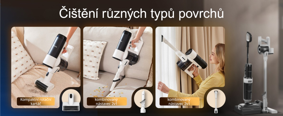 nabídka kartáčových nástavců-přizpůsobte se každé situaci