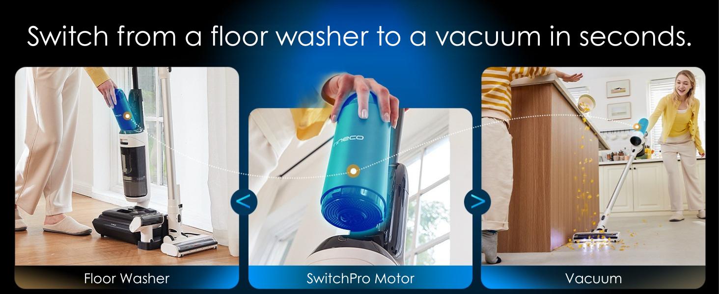 Powerful SwitchPro motor for 3 cleaning modes