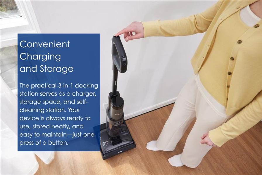 Charging, cleaning and storage in one